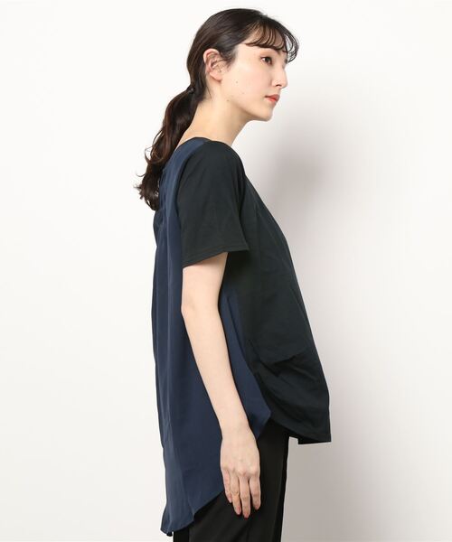 INTERPLANET（インタープラネット）の「Ｓｕｐｐｌｅ　Ｃｏｔｔｏｎ変形ピンタックプルオーバー（Tシャツ/カットソー・レディース・ブラック/オフホワイト/グリーン/グレイッシュベージュ・FREE）」の5枚目の写真