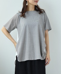 Supple Cotton変形ピンタックプルオーバー