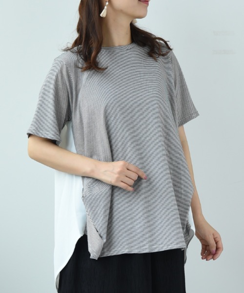 INTERPLANET（インタープラネット）の「Ｓｕｐｐｌｅ　Ｃｏｔｔｏｎ変形ピンタックプルオーバー（Tシャツ/カットソー・レディース・ブラック/オフホワイト/グリーン/グレイッシュベージュ・FREE）」の11枚目の写真