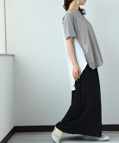 INTERPLANET（インタープラネット）の「Ｓｕｐｐｌｅ　Ｃｏｔｔｏｎ変形ピンタックプルオーバー（Tシャツ/カットソー・レディース・ブラック/オフホワイト/グリーン/グレイッシュベージュ・FREE）」の16枚目の写真