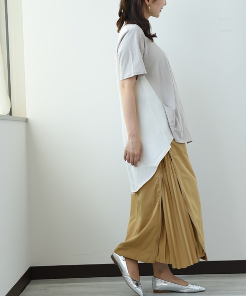 INTERPLANET（インタープラネット）の「Ｓｕｐｐｌｅ　Ｃｏｔｔｏｎ変形ピンタックプルオーバー（Tシャツ/カットソー・レディース・ブラック/オフホワイト/グリーン/グレイッシュベージュ・FREE）」の19枚目の写真