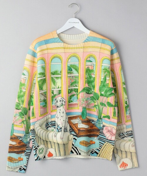 Firsthand/ファーストハンド Casablanca / カサブランカ　Printed Crew / 総柄クルーネックニット