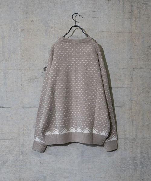 JOHN'S CLOSET(ジョンズクローゼット)の「【i】アクリルバーズアイジャガードクルーネックニット(ニット/セーター・メンズ・チャコールグレー/グリーン/ベージュ・MEDIUM/LARGE/X-LARGE)」の12枚目の写真