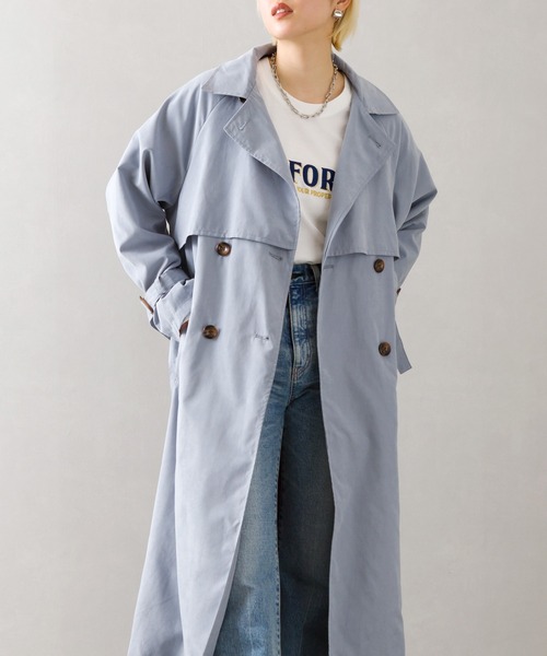 SpRay（スプレイ）の「【WEB限定】ヨーク切替キャンディスリーブトレンチコート（トレンチコート・レディース・ベージュ/ブルー/ライトベージュ/グレイッシュベージュ・MEDIUM/LARGE）」の4枚目の写真