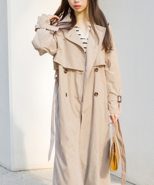 SpRay（スプレイ）の「【WEB限定】ヨーク切替キャンディスリーブトレンチコート（トレンチコート・レディース・ベージュ/ブルー/ライトベージュ/グレイッシュベージュ・MEDIUM/LARGE）」の5枚目の写真