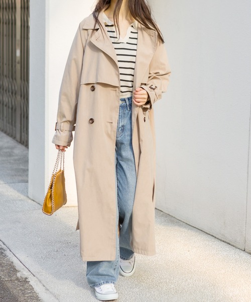 SpRay（スプレイ）の「【WEB限定】ヨーク切替キャンディスリーブトレンチコート（トレンチコート・レディース・ベージュ/ブルー/ライトベージュ/グレイッシュベージュ・MEDIUM/LARGE）」の6枚目の写真