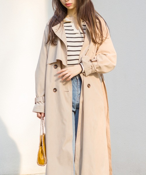 SpRay（スプレイ）の「【WEB限定】ヨーク切替キャンディスリーブトレンチコート（トレンチコート・レディース・ベージュ/ブルー/ライトベージュ/グレイッシュベージュ・MEDIUM/LARGE）」の7枚目の写真