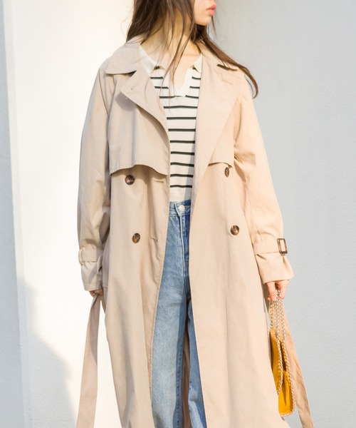 SpRay（スプレイ）の「【WEB限定】ヨーク切替キャンディスリーブトレンチコート（トレンチコート・レディース・ベージュ/ブルー/ライトベージュ/グレイッシュベージュ・MEDIUM/LARGE）」の8枚目の写真