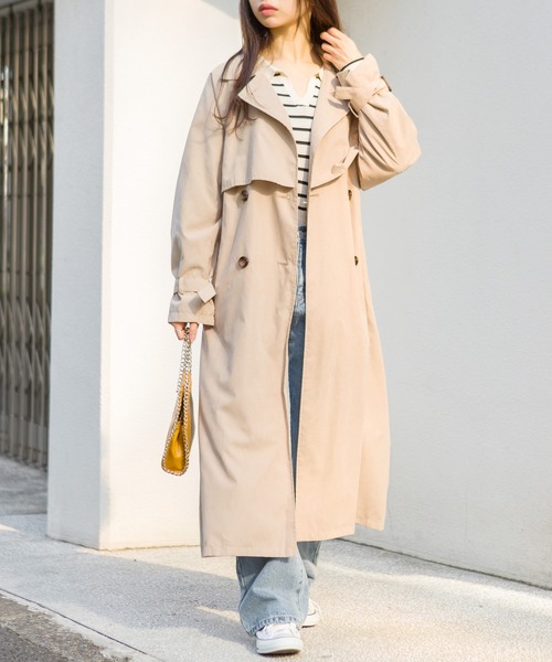 SpRay（スプレイ）の「【WEB限定】ヨーク切替キャンディスリーブトレンチコート（トレンチコート・レディース・ベージュ/ブルー/ライトベージュ/グレイッシュベージュ・MEDIUM/LARGE）」の9枚目の写真