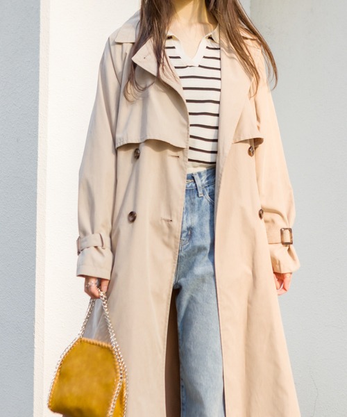 SpRay（スプレイ）の「【WEB限定】ヨーク切替キャンディスリーブトレンチコート（トレンチコート・レディース・ベージュ/ブルー/ライトベージュ/グレイッシュベージュ・MEDIUM/LARGE）」の11枚目の写真