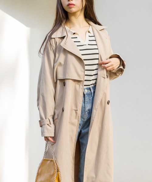 SpRay（スプレイ）の「【WEB限定】ヨーク切替キャンディスリーブトレンチコート（トレンチコート・レディース・ベージュ/ブルー/ライトベージュ/グレイッシュベージュ・MEDIUM/LARGE）」の12枚目の写真