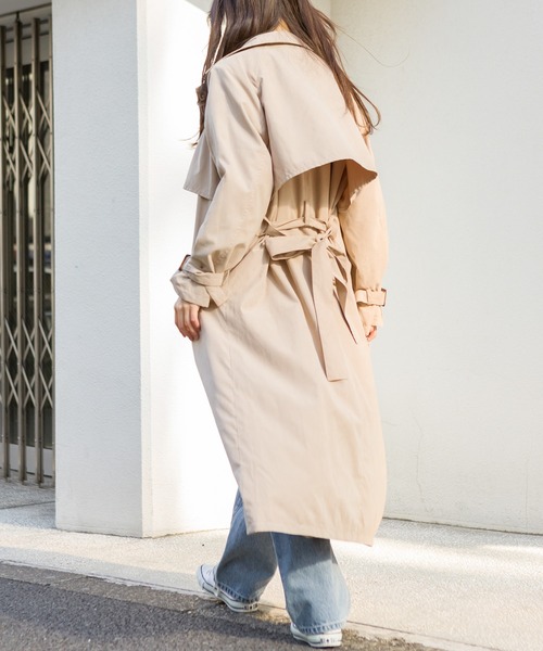 SpRay（スプレイ）の「【WEB限定】ヨーク切替キャンディスリーブトレンチコート（トレンチコート・レディース・ベージュ/ブルー/ライトベージュ/グレイッシュベージュ・MEDIUM/LARGE）」の13枚目の写真