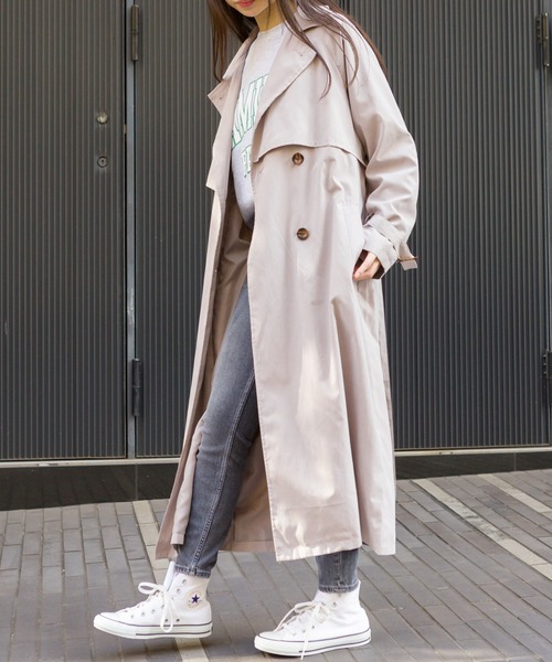 SpRay（スプレイ）の「【WEB限定】ヨーク切替キャンディスリーブトレンチコート（トレンチコート・レディース・ベージュ/ブルー/ライトベージュ/グレイッシュベージュ・MEDIUM/LARGE）」の16枚目の写真