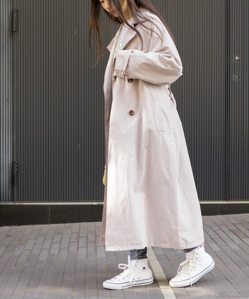 SpRay（スプレイ）の「【WEB限定】ヨーク切替キャンディスリーブトレンチコート（トレンチコート・レディース・ベージュ/ブルー/ライトベージュ/グレイッシュベージュ・MEDIUM/LARGE）」の17枚目の写真