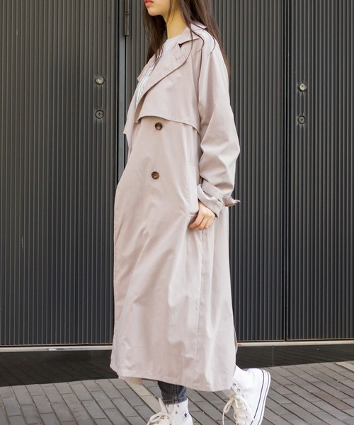 SpRay（スプレイ）の「【WEB限定】ヨーク切替キャンディスリーブトレンチコート（トレンチコート・レディース・ベージュ/ブルー/ライトベージュ/グレイッシュベージュ・MEDIUM/LARGE）」の18枚目の写真