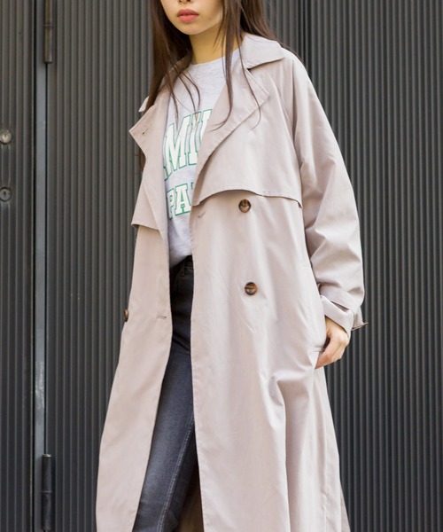 SpRay（スプレイ）の「【WEB限定】ヨーク切替キャンディスリーブトレンチコート（トレンチコート・レディース・ベージュ/ブルー/ライトベージュ/グレイッシュベージュ・MEDIUM/LARGE）」の19枚目の写真