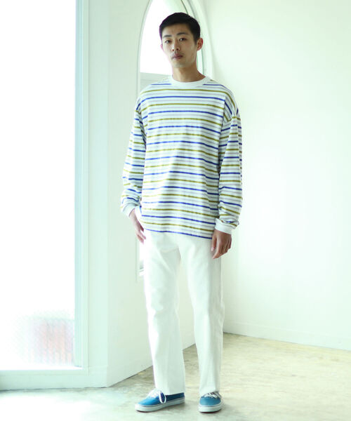 BEAMS（ビームス）の「BEAMS / ジャガード イージー クルーネック（Tシャツ/カットソー・メンズ・グリーン系その他/ホワイト系その他・XL/S/L/M）」の12枚目の写真