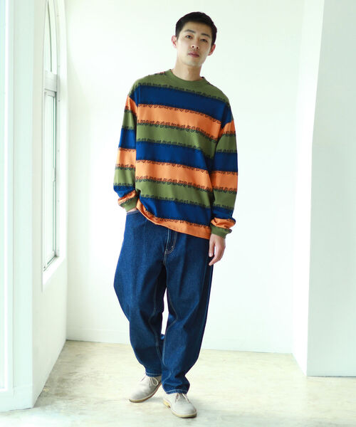 BEAMS（ビームス）の「BEAMS / ジャガード イージー クルーネック（Tシャツ/カットソー・メンズ・グリーン系その他/ホワイト系その他・XL/S/L/M）」の8枚目の写真