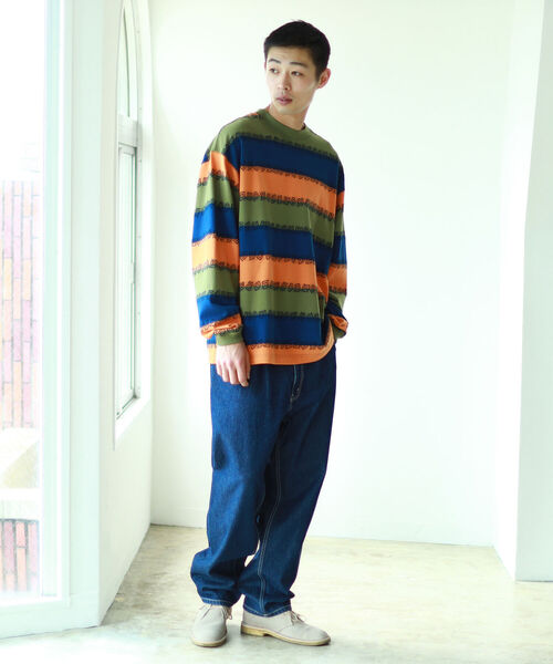 BEAMS（ビームス）の「BEAMS / ジャガード イージー クルーネック（Tシャツ/カットソー・メンズ・グリーン系その他/ホワイト系その他・XL/S/L/M）」の6枚目の写真