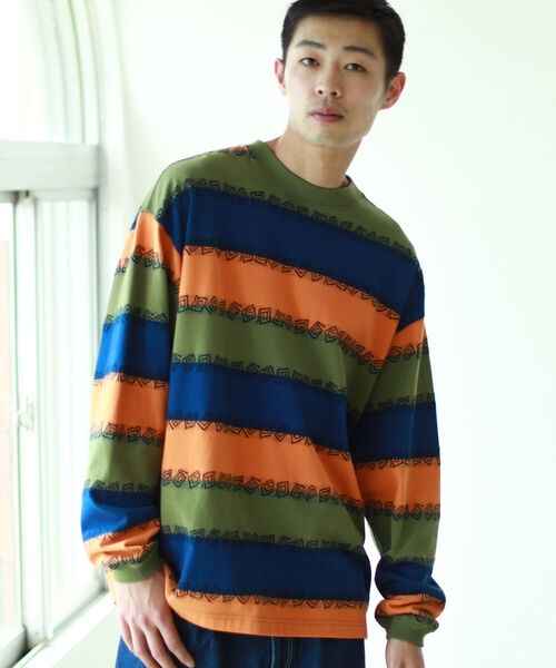 BEAMS（ビームス）の「BEAMS / ジャガード イージー クルーネック（Tシャツ/カットソー・メンズ・グリーン系その他/ホワイト系その他・XL/S/L/M）」の5枚目の写真