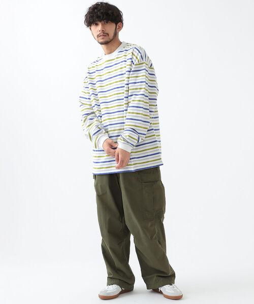 BEAMS（ビームス）の「BEAMS / ジャガード イージー クルーネック（Tシャツ/カットソー・メンズ・グリーン系その他/ホワイト系その他・XL/S/L/M）」の10枚目の写真