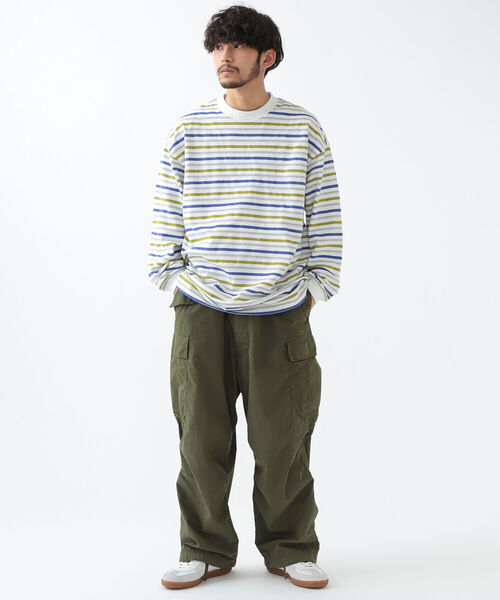 BEAMS（ビームス）の「BEAMS / ジャガード イージー クルーネック（Tシャツ/カットソー・メンズ・グリーン系その他/ホワイト系その他・XL/S/L/M）」の11枚目の写真