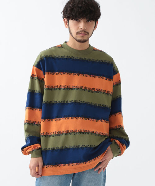 BEAMS（ビームス）の「BEAMS / ジャガード イージー クルーネック（Tシャツ/カットソー・メンズ・グリーン系その他/ホワイト系その他・XL/S/L/M）」の7枚目の写真