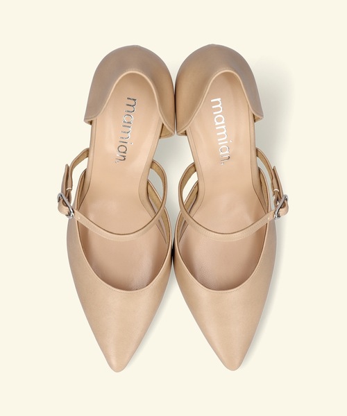 MAMIAN（マミアン）の「ストラップデザイン セパレートパンプス (8.0cmヒール)（パンプス・レディース・ブラック/ベージュ/アイボリー・22.5cm/23.5cm/24.5cm/23.0cm/24.0cm/22.0cm）」の5枚目の写真