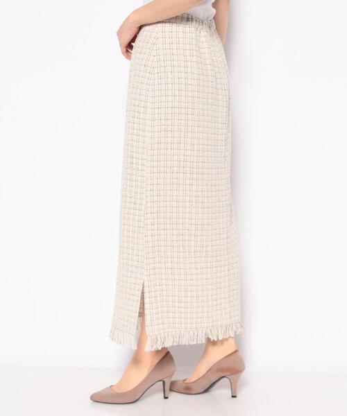 en recre（アンレクレ）の「【セットアップ対応商品】ツイードタイトスカート（スカート・レディース・ブラック/サンドベージュ・2）」の3枚目の写真