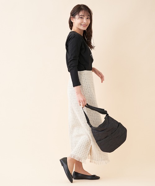 en recre（アンレクレ）の「【セットアップ対応商品】ツイードタイトスカート（スカート・レディース・ブラック/サンドベージュ・2）」の7枚目の写真