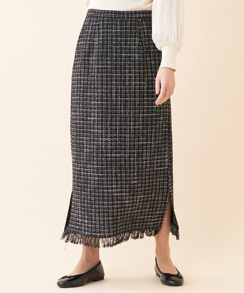 en recre（アンレクレ）の「【セットアップ対応商品】ツイードタイトスカート（スカート・レディース・ブラック/サンドベージュ・2）」の10枚目の写真