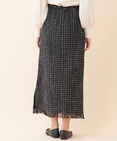 en recre（アンレクレ）の「【セットアップ対応商品】ツイードタイトスカート（スカート・レディース・ブラック/サンドベージュ・2）」の12枚目の写真