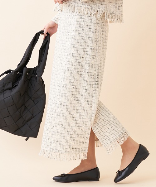 en recre（アンレクレ）の「【セットアップ対応商品】ツイードタイトスカート（スカート・レディース・ブラック/サンドベージュ・2）」の19枚目の写真