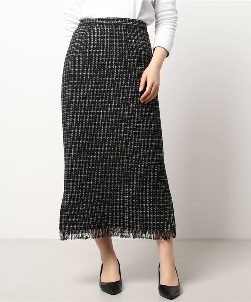 en recre（アンレクレ）の「【セットアップ対応商品】ツイードタイトスカート（スカート・レディース・ブラック/サンドベージュ・2）」の22枚目の写真