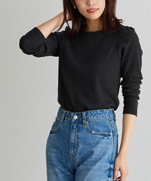 パフスリーブテレコリブカットソー