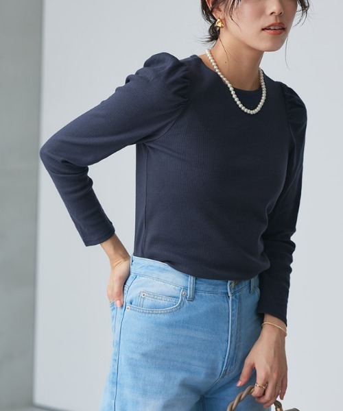 本日SALE♡新品♡定価18,700 BOMBORI パフスリーブカットソー　T 楽天市場】カットソー パフスリーブテレコリブカットソー
