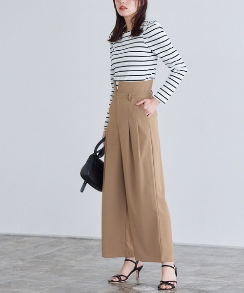 Pierrot（ピエロ）の「パフスリーブテレコリブカットソー（Tシャツ/カットソー・レディース・オフホワイト/ホワイト×ブラック/ブラック/ミント/サックスブルー/ネイビー/グリーン系その他/ブルー系その他/チャコールグレー・M/L）」の18枚目の写真