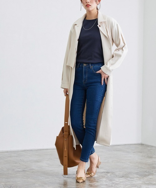 Pierrot（ピエロ）の「パフスリーブテレコリブカットソー（Tシャツ/カットソー・レディース・オフホワイト/ホワイト×ブラック/ブラック/ミント/サックスブルー/ネイビー/グリーン系その他/ブルー系その他/チャコールグレー・M/L）」の14枚目の写真