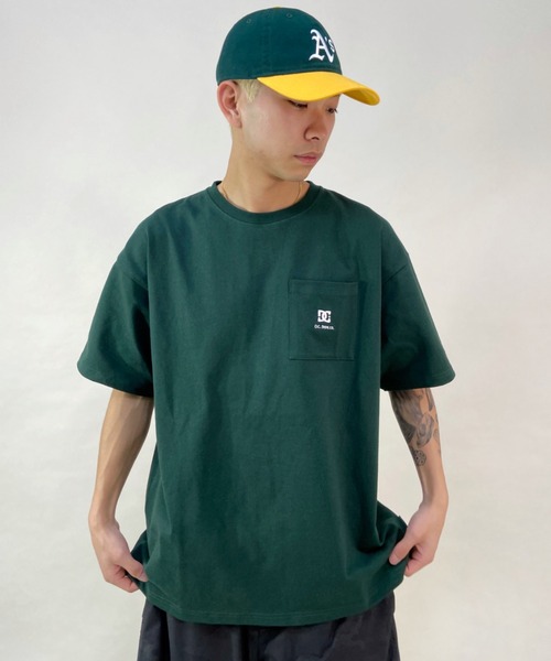 DC(ディーシー)の「DC/ディーシー ワイドフィット ワンポイント刺繍 ポケットTシャツ DST221021(Tシャツ/カットソー・メンズ・ブラック/グリーン/ホワイト・L/M/XL/2XL)」の11枚目の写真