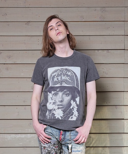 VINTAGE SLUB JERSEY S/SL TEE(FLOWER CHILD)