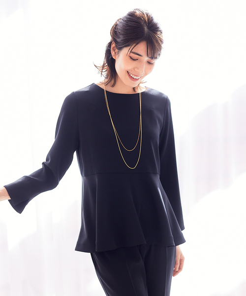 abahouse mavie（アバハウスマヴィ）の「ﾄﾞﾗｲﾀｯﾁｻﾃﾝﾌﾞﾗｳｽ（シャツ/ブラウス・レディース・ブラック/ネイビー/グレイッシュブルー・フリー）」の2枚目の写真