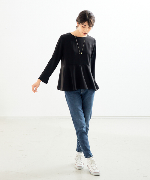 abahouse mavie（アバハウスマヴィ）の「ﾄﾞﾗｲﾀｯﾁｻﾃﾝﾌﾞﾗｳｽ（シャツ/ブラウス・レディース・ブラック/ネイビー/グレイッシュブルー・フリー）」の6枚目の写真