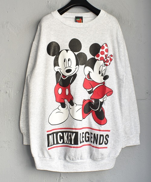 OLDMICKEY (オールドミッキー)の「【ヴィンテージ古着】90's Mickey & Minnie / ミッキー & ミニー スウェット USA製(スウェット・メンズ・グレー・SMALL)」の1枚目の写真
