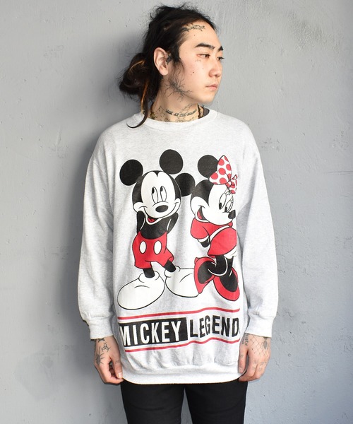 OLDMICKEY (オールドミッキー)の「【ヴィンテージ古着】90's Mickey & Minnie / ミッキー & ミニー スウェット USA製(スウェット・メンズ・グレー・SMALL)」の3枚目の写真