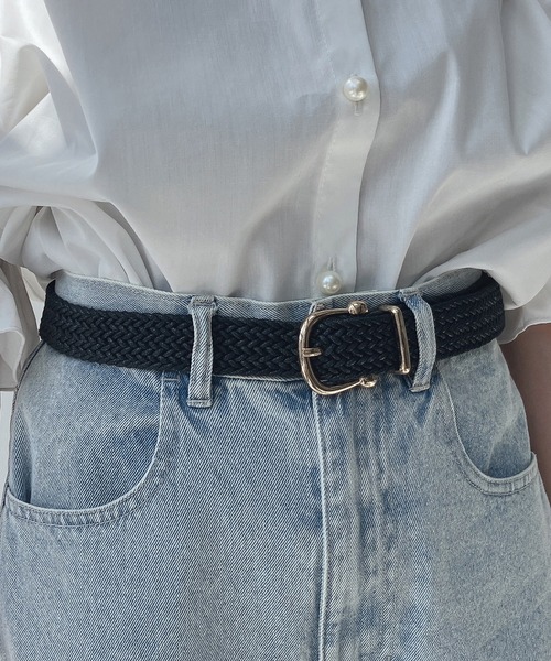 AS KNOW AS plus(アズノゥアズプラス)の「●オシャレバックルベルト(ベルト・レディース・ブラック/ブラウン/ブラウン系/ブラック系・FREE)」の2枚目の写真