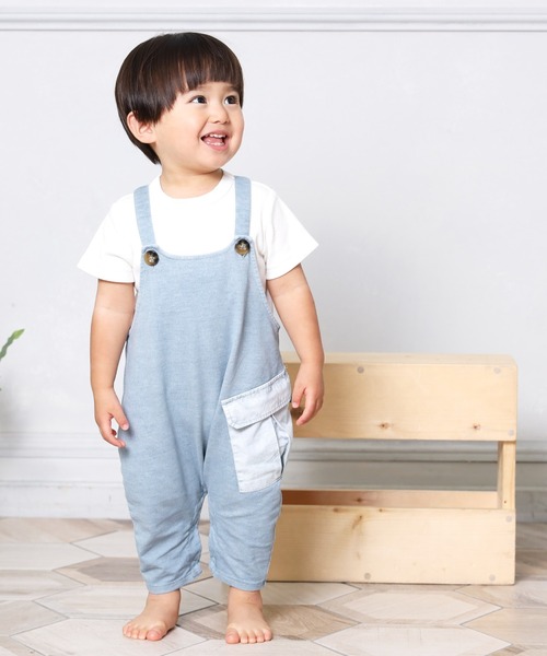 MAKE YOUR DAY(メイクユアデイ)の「無地リブボディシャツ■70.80cm(ロンパース・キッズ・オフホワイト/サックスブルー/モカ・80/70)」の8枚目の写真