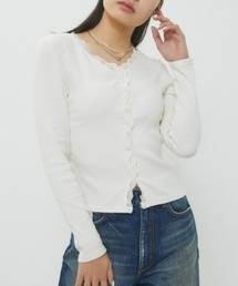 LAGUA GEM | LACE EDGE RIB TOPS(Tシャツ/カットソー)