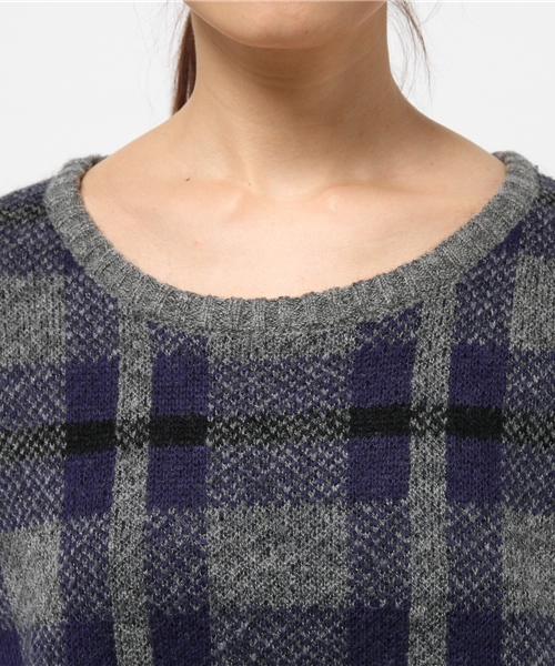 OUTLET（アウトレット）の「【CAPRICIEUX LE'MAGE】チェックプルオーバー（ニット/セーター・レディース・ネイビー/イエロー/ブラック・FREE）」の9枚目の写真