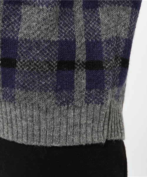 OUTLET（アウトレット）の「【CAPRICIEUX LE'MAGE】チェックプルオーバー（ニット/セーター・レディース・ネイビー/イエロー/ブラック・FREE）」の4枚目の写真
