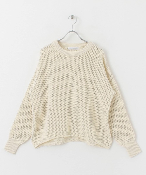 URBAN RESEARCH(アーバンリサーチ)の「『Oggi 5月号掲載』『Gina 2022Spring掲載』メッシュニット(ニット/セーター・レディース・オレンジ系その他/アイボリー/ネイビー・FREE)」の15枚目の写真